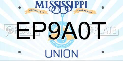 EP9A0T Mississippi License Plate