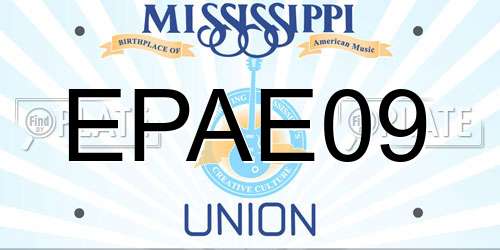 EPAE09 Mississippi License Plate