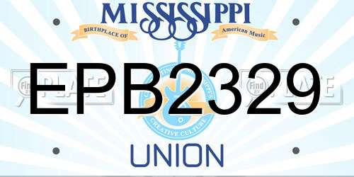 EPB2329 Mississippi License Plate