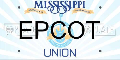 EPCOT Mississippi License Plate