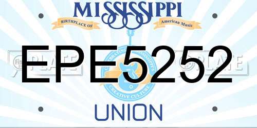 EPE5252 Mississippi License Plate