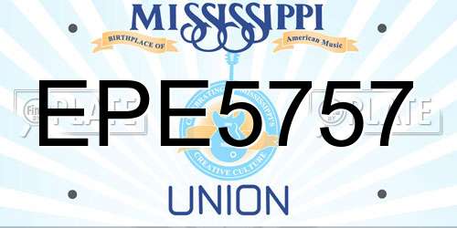 EPE5757 Mississippi License Plate