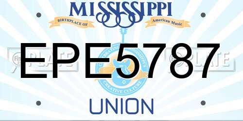 EPE5787 Mississippi License Plate