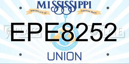 EPE8252 Mississippi License Plate