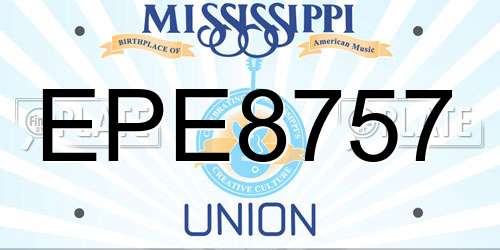 EPE8757 Mississippi License Plate