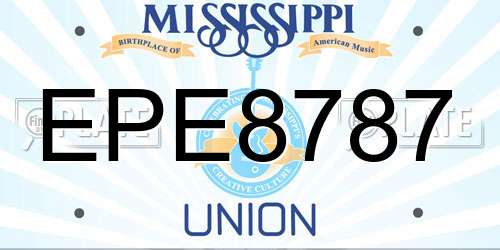 EPE8787 Mississippi License Plate