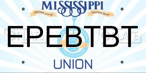 EPEBTBT Mississippi License Plate