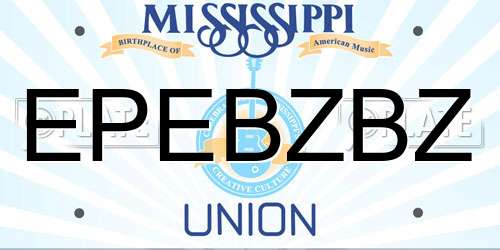 EPEBZBZ Mississippi License Plate