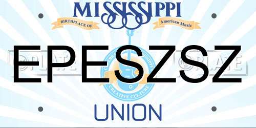 EPESZSZ Mississippi License Plate