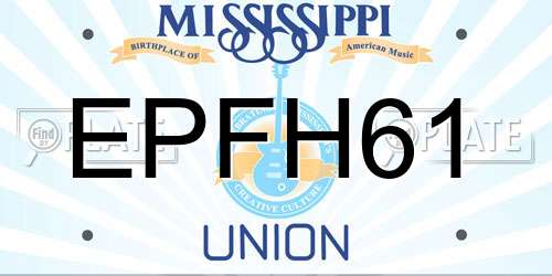 EPFH61 Mississippi License Plate