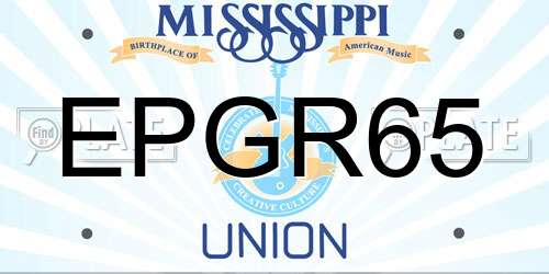 EPGR65 Mississippi License Plate