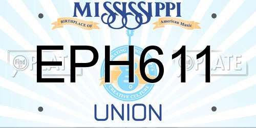 EPH611 Mississippi License Plate