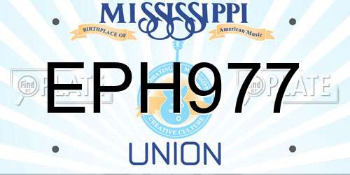 EPH977 Mississippi License Plate