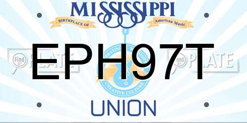 EPH97T Mississippi License Plate