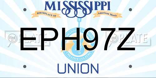 EPH97Z Mississippi License Plate