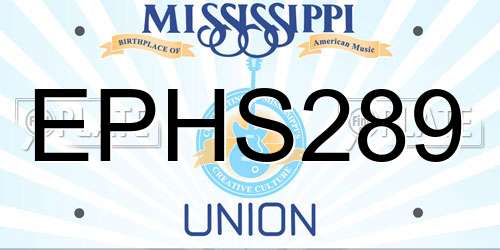 EPHS289 Mississippi License Plate