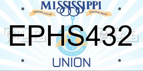 EPHS432 Mississippi License Plate