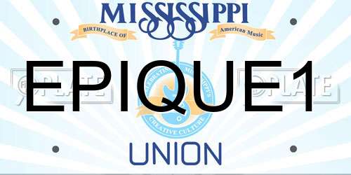 EPIQUE1 Mississippi License Plate