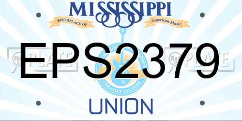 EPS2379 Mississippi License Plate
