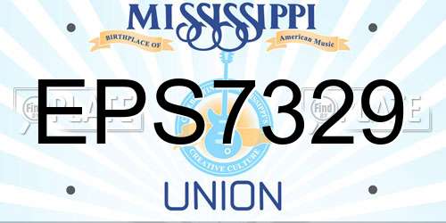 EPS7329 Mississippi License Plate