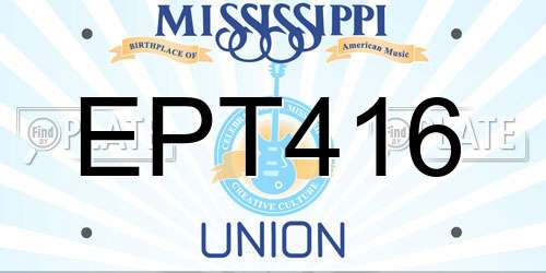 EPT416 Mississippi License Plate