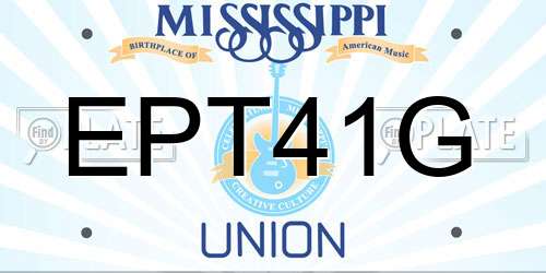 EPT41G Mississippi License Plate