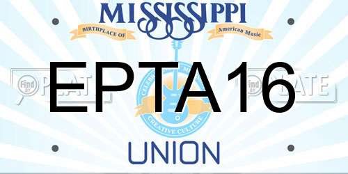 EPTA16 Mississippi License Plate