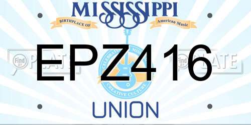EPZ416 Mississippi License Plate