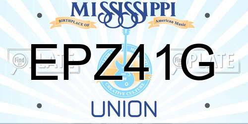 EPZ41G Mississippi License Plate