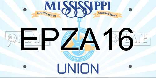 EPZA16 Mississippi License Plate