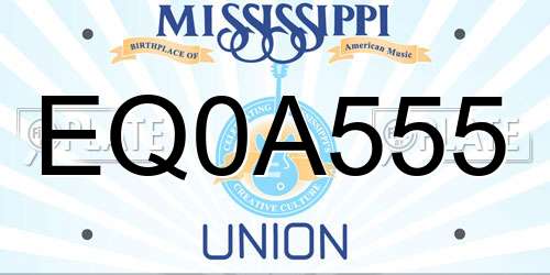EQ0A555 Mississippi License Plate