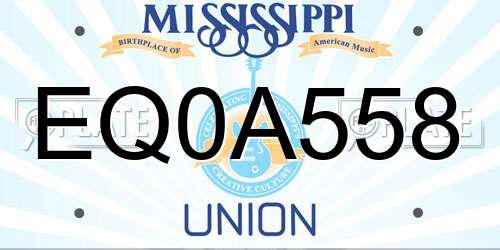 EQ0A558 Mississippi License Plate