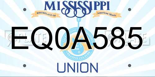EQ0A585 Mississippi License Plate