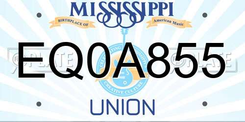 EQ0A855 Mississippi License Plate