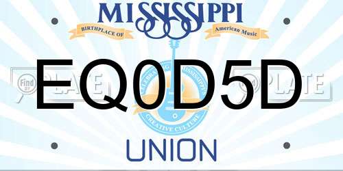 EQ0D5D Mississippi License Plate