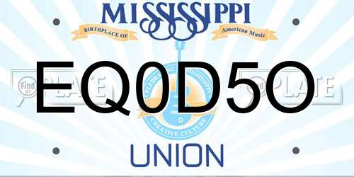 EQ0D5O Mississippi License Plate