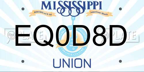 EQ0D8D Mississippi License Plate