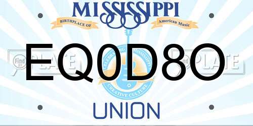 EQ0D8O Mississippi License Plate