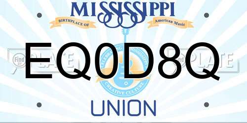 EQ0D8Q Mississippi License Plate