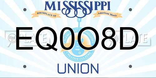 EQ0O8D Mississippi License Plate