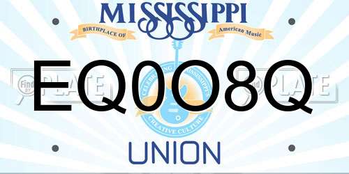 EQ0O8Q Mississippi License Plate
