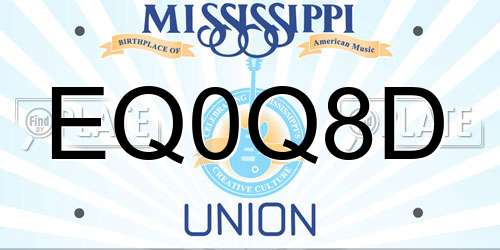 EQ0Q8D Mississippi License Plate