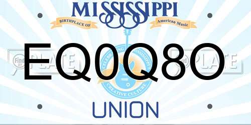 EQ0Q8O Mississippi License Plate
