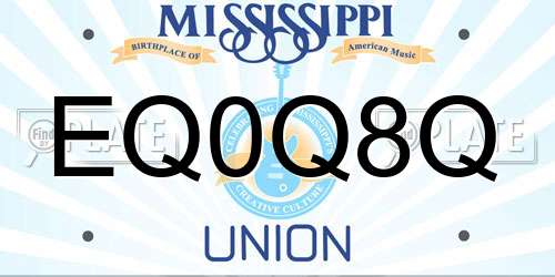 EQ0Q8Q Mississippi License Plate