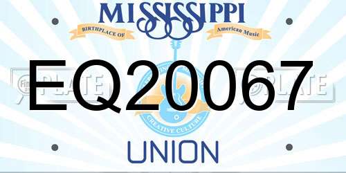 EQ20067 Mississippi License Plate