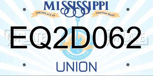 EQ2D062 Mississippi License Plate