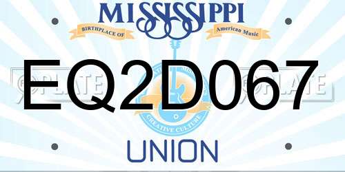 EQ2D067 Mississippi License Plate