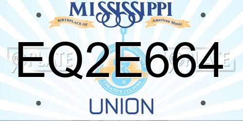 EQ2E664 Mississippi License Plate