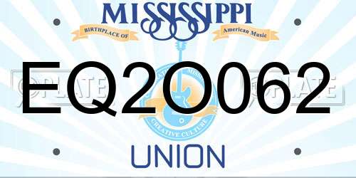 EQ2O062 Mississippi License Plate