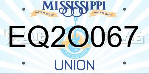 EQ2O067 Mississippi License Plate
